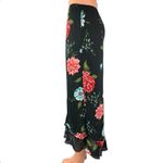 Vintage Versailles Black Floral Print Straight Pencil Ruffle Midi Maxi Skirt S Photo 1