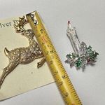 Lot Of 2 Christmas Holiday Brooch Pins Reindeer / Candle 1 Signed Gerry’s Photo 6