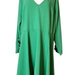 Eloquii  ruffle trim green dress fit flare long sleeve sz 20 Photo 7