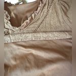 Downeast Golden-Brown Eyelet Blouse Top. Elastic Sleeves. Size Small. Autumn Photo 4