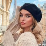 Women's Black Wool Blend French Beret Hat OS Photo 0