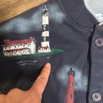 Art Unlimited Sportswear Sweater Adult M Blue Lighthouse Button Up USA Made Size M Photo 4