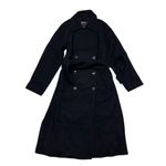 Madewell NWT  Women's Black Double-Breasted Trench Coat Size S Wool Winter Cozy Photo 3