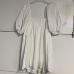 Abercrombie & Fitch WOMENS WHITE PUFF SLEEVE MINI DRESS MEDIUM PETITE NEW TAGS Photo 6