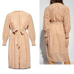 Ulla Johnson NEW Fiora Striped Shirt Dress Medium Sz 8 Beige Tan Brown Feminine Photo 3