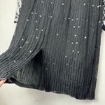 Vtg Lawrence Kazar Silk Beaded Formal Dress Sz XL Black White Sequin Long Sleeve Photo 10