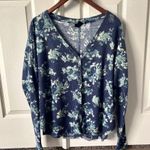Urban Outfitters Out from under UO blue floral button up long sleeve cardigan top Photo 9