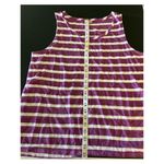 J.Jill Purple & White Striped Linen Tank Top Large Sleeveless Casual Scoop Neck Photo 4