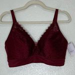 NWT Auden Burgundy Lace Lightly Lined Bralette Bra Size 1X Photo 0