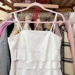 Nadine Pleaded Ruffles Mini Dress Size Medium White Engagement Formal Graduation Photo 3