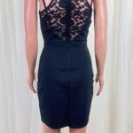 Solemio Women's Lace Accent Racerback Bodycon Mini Dress Black Size Medium Photo 1