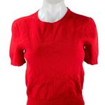 Michael Kors Women's Red Short Sleeve Round Neck Knit Crop Tee T-shirt Top Sz M Photo 0