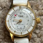 Prelude De‎ Lux women’s vintage dainty white/gold adjustable leather watch White Photo 3