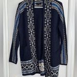Lucky Brand  blue Cardigan Geometric Tribal Pattern size medium Photo 0