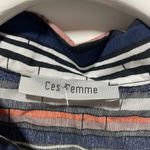 NWT Ces Femme Striped Multicolor Women's Top Size S Blue Photo 1