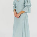 Worth collective Corrine Tiered Sleeve Maxi Dress with Pockets Bump Friendly XL Green Photo 0