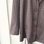 Avec Les Filles Anthropologie Brown Blue Houndstooth Longline Blazer Small 80103 Photo 3