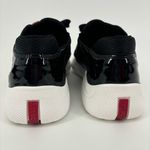 Prada America's Cup Biker Fabric Sneakers Size 36.5 Black White Patent Leather Photo 4