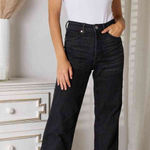 Judy Blue  High Waist Tummy Control Black Denim Washed Straight Jean NWT Photo 0