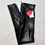 Spanx Shiny Black Croc-Embossed Faux Leather Leggings Size S/P New Photo 6