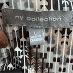 Ny Collection  Black, Brown and Gray Chevron Blouse Size Large Photo 4