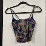 Urban Outfitters  Mesh Corset Top Size Medium Swirl Multicolor Rave Festival Photo 4