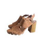 a.n.a  Daly Womens Cognat Brown Suede Strappy Open Toe Block Heel Sandals Photo 2