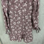 Lila Rose Lily Rose Mini Dress Womens Large Purple Floral Long Sleeve Dainty Boho Coquette Photo 7