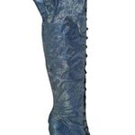 Ami Clubwear Metallic Blue Glitter Knee Photo 0