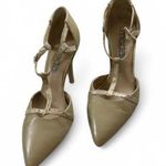 Tan and brown 2in high heel shoes with a cute design #highheels #pointytoe Size 7.5 Photo 0