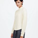 Madewell Waffle Knit Long Sleeve Crewneck Tee in Winter White, Size Medium Photo 1