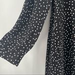 FRNCH Paris Dot Long Sleeve Dress Tie Neck B&W Polka Dots Flare Parisian SZ S/M Photo 7