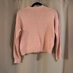 H&M Light Pink Textured Crew Neck Sweater Photo 1