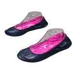 Ballasox Portable Ballet Flats Womens 8 Navy Blue Soft Leather Foldable Shoes Photo 1