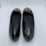 Michael Kors New  Amanda Ballet Faux Leather Black And Gold Logo Size6M NWOB 1083 Photo 5