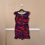 College‎ Couture Orange/Blue Dress Size M Blue Size M Photo 5
