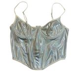 Urban Outfitters •  holographic silver bustier corset top medium Photo 2