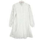 Madewell Pintucked Eyelet Mini Dress White XS NWT Clean Girl Quiet Luxury Photo 5