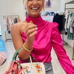 Generation Love Rosario One Shoulder Hot Pink Silk Blouse Size XL Statement Top Photo 0