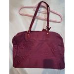 Estée Lauder Estee Lauder Burgundy Nylon Patent Leather Trim Tote Bag Travel Weekender Photo 1