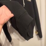 PINK - Victoria's Secret Victoria Secret Pink Lace Up Hoodie Pullover Sweatshirt Bling Rose Black Gold M Photo 7