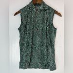 Monterey Club S Women's Golf Quarter Zip Sleeveless Green and Black Top Photo 1