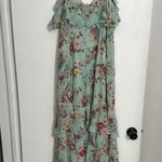 Floral Green Maxi Dress Size XL Photo 0