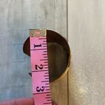 Neutral Chevron Mosaic Gold Tone Chunky Cuff Bracelet Brown Photo 9