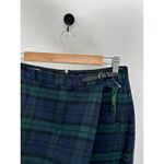 L.L. Bean Plaid Faux Wrap Mini Skirt Womens 8 NWT Academia Preppy Coquette Blue Photo 4