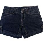 White House | Black Market Blanc Denim Jean Shorts Dark Wash Tab Leg Size 00* LG Photo 0