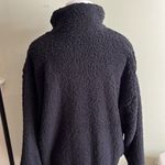 EXPRESS  faux fur sherpa black popover 1/4 zip cozy oversized sweatshirt jacket Photo 11
