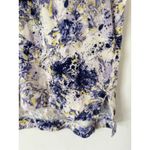 Anthropologie  Purple Floral Short Sleeve Cotton T-Shirt Womens Size Medium Photo 3