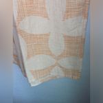 Joie  Pastel Melon Orange Retro Floral 100% Linen Wide Leg T Crop Pants L Photo 2