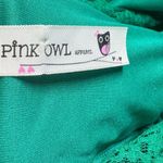 Pink Owl Emerald green lace open ladder back dress size large Photo 4